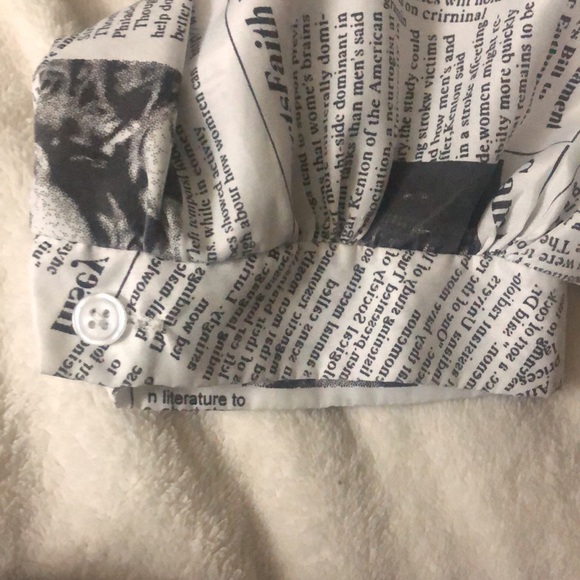 NEWSPAPER PRINT SHIRT - Picture 3 of 4